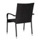 Merrick Lane Set of Mathias Indoor/Outdoor Black Wicker Patio Chairs with Powder Coated Steel Frame, Comfortably Curved Back and Arms